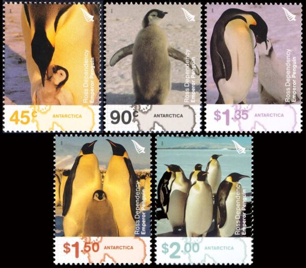 TIERRA DE ROSS/SELLOS, 2004 - AVES - PINGUINOS - MAPAS - YV 95/99 - 5 VALORES - NUEVO