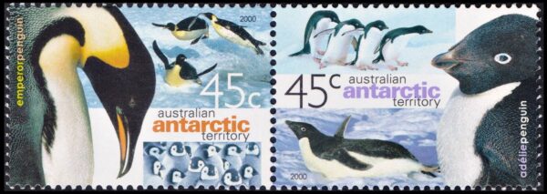 ANTARTIDA AUSTRALIANA/SELLOS, 2000 - AVES - PINGUINOS - YV 123/24 - 2 VALORES - NUEVO