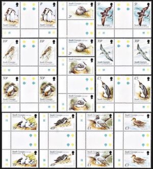 GEORGIAS DEL SUR/SELLOS, 1999 - SELLOS ORDINARIOS - FAUNA - AVES - YV 297/308 - 12 VALORES - ENTRECINTA - NUEVO - MINT