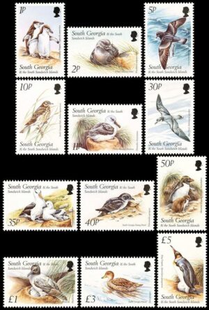 SOUTH GEORGIA - STAMPS - YEAR 1999 - FAUNA - BIRDS - DEFINITIVES - YV 297/308 - 12 VALUES - MNH