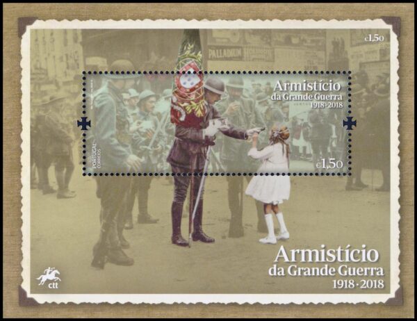 PORTUGAL/STAMPS, 2018 - END OF THE FIRST WORLD WAR - YV F 4408 - SOUV SHEET - MNH