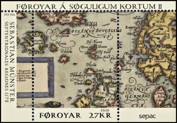 FAROE/STAMPS, 2021 - OLD MAPS - YV F 1007 - SOUVENIR SHEET - MNH