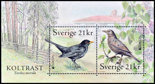 SUECIA/SELLOS, 2019 - TEMA EUROPA - AVES - YV F 3263 - BLOQUE - NUEVO