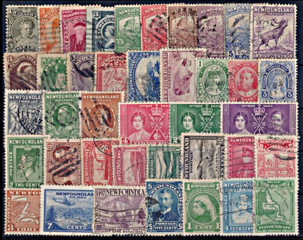 BRITISH COLONIES/NEWFOUNDLAND/AMERICA/CLASSIC STAMPS – LOT OF 40 USED STAMPS.