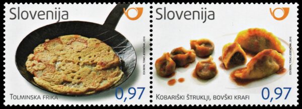 ESLOVENIA/SELLOS, 2016 - GASTRONOMIA - YV 1027/28 - 2 VALORES - NUEVO