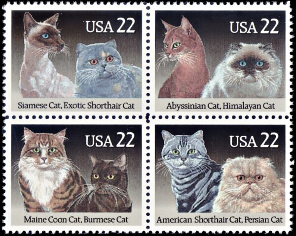 UNITED STATES/STAMPS, 1988 - DOMESTIC ANIMALS - CATS - YV 1800/03 - 4 VALUES - MNH