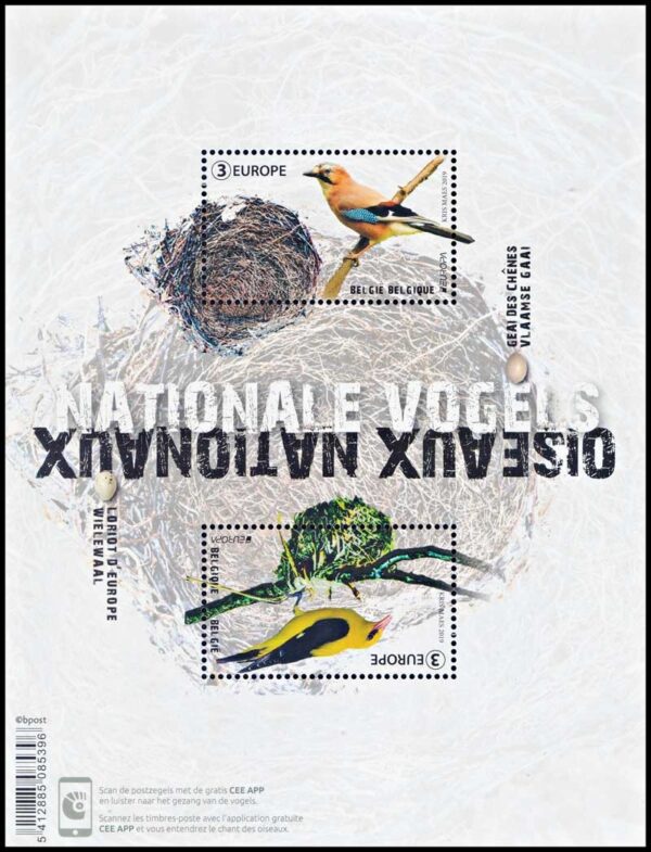 BELGIUM/STAMPS, 2019 - EUROPE THEME - BIRDS - YV F 4842 - SOUV SHEET - MNH