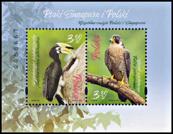 POLAND/STAMPS, 2019 – FAUNA – BIRDS – JOINT ISSUE WITH SINGAPORE – YV BF 282 - SOUV SHEET - MNH