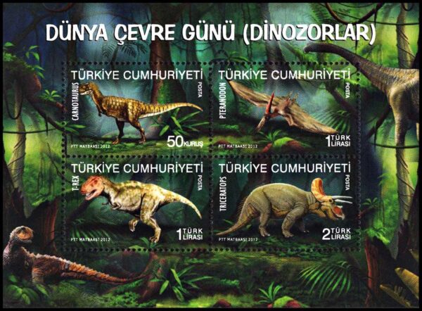 TURQUIA/SELLOS, 2012 - FAUNA - ANIMALES PREHISTORICOS - YV BF 62 - BLOQUE - NUEVO