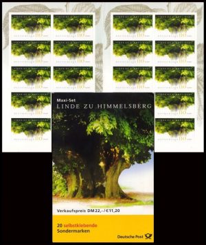 ALEMANIA/SELLOS, 2001 - ARBOLES - YV 2048A - CARNET - AUTOADHESIVO