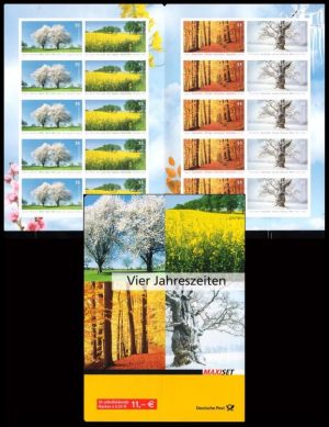 ALEMANIA/SELLOS, 2007 - LAS CUATRO ESTACIOES - ARBOLES - YV C 2399 - CARNET - AUTOADHESIVO