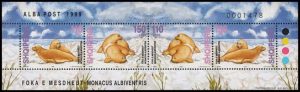 ALBANIA/SELLOS, 1999 - FAUNA MARINA - FOCAS - YV 2441/44 - HOJITA - NUEVO