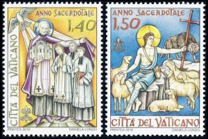 VATICANO/SELLOS, 2010 - AÑO SACERDOTAL - SAN JUAN MARIA VIANNEY - YV 1522/23 - 2 VALORES - NUEVO