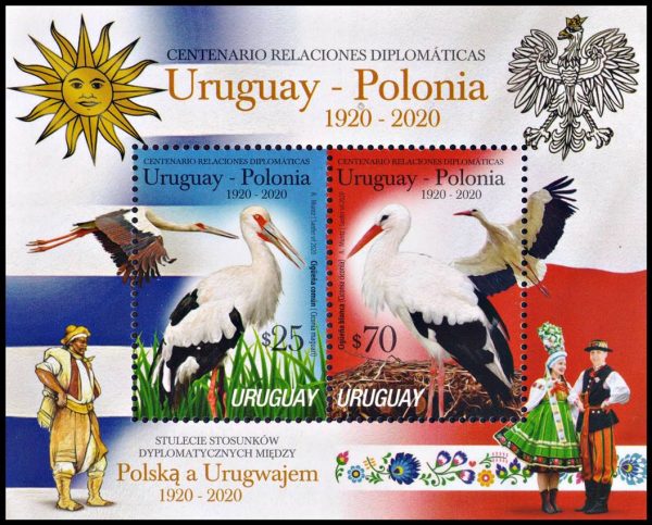 URUGUAY/SELLOS, 2020 - AVES - TRAJES TIPICOS - YV BF 141 - BLOQUE - NUEVO