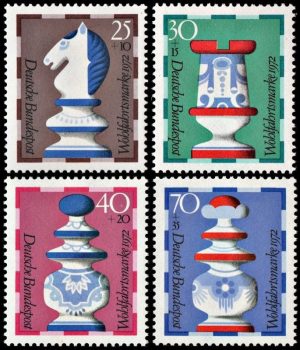 ALEMANIA/SELLOS, 1972 - AJEDREZ - YV 592/95 - 4 VALORES - NUEVO