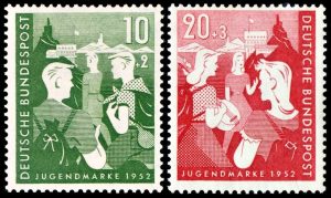 ALEMANIA/SELLOS,1952 - OBRAS PARA LA INFANCIA - YV 39/40 -