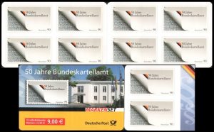 ALEMANIA/SELLOS, 2008 - OFICINA FEDERAL DE CARTELS - BUNDESKARTELLAMT - YV C 2480 - CARNET - AUTOADHESIVO