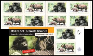 ALEMANIA/SELLOS, 2001 - FAUNA EN PELIGRO DE DESAPARICIÓN - YV C 2036 - CARNET - AUTOADHESIVO