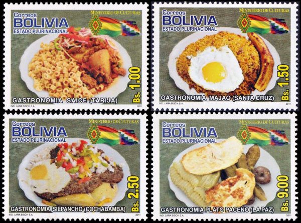 BOLIVIA/SELLOS, 2011 - GASTRONOMIA - YV 1429/32 - 4 VALORES - NUEVO