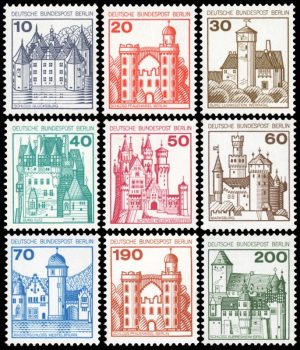 BERLIN/SELLOS, 1977 - CASTILLOS - SERIE ORDINARIA - YV 496/502 - 9 VALORES - NUEVO