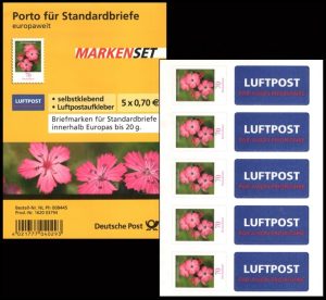 ALEMANIA/SELLOS, 2009 - FLORES - SELLOS ORDINARIOS - YV C 2533 -1 - CARNET - AUTOADHESIVO