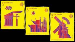 SAN MARINO/SELLOS, 2018 - UNION EUROPES - TURISMO - YV 2543/45 - 3 VALORES - NUEVO