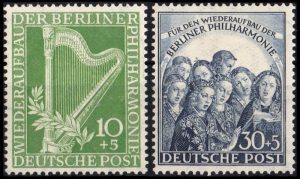 BERLIN/SELLOS, 1950 - MUSICA CLASICA - ORQUESTA FILARMONICA DE BERLIN - YV 58/59 - 2 VALORES - NUEVO - BISAGRA