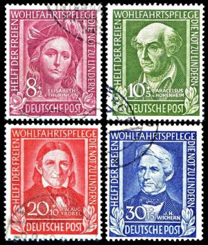 ALEMANIA/SELLOS, 1949 - PERSONALIDADES - YV 3/6 - 4 VALORES - HINGED