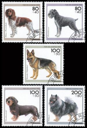 ALEMANIA/SELLOS, 1995 - PERROS - YV 1629/33 - 5 VALORES - USADO