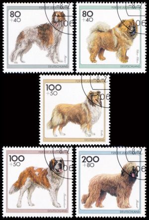 ALEMANIA/SELLOS, 1996 - PERROS - YV 1668/72 - 5 VALORES - USADO
