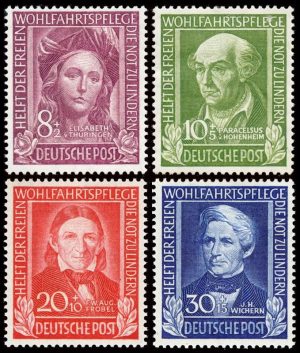 ALEMANIA/SELLOS, 1949 - PERSONALIDADES - YV 3/6 - 4 VALORES - NUEVO - BISAGRA