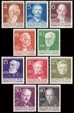 BERLIN/SELLOS, 1952-1953 - CELEBRIDADES - YV 77/86 - 10 VALORES - NUEVO - BISAGRA