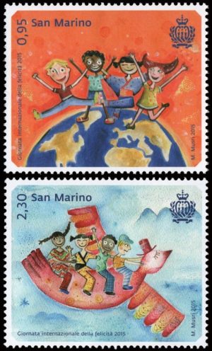 SAN MARINO/SELLOS, 2015 - DIBUJOS INFANTILES - YV 2420/21 - 2 VALORES - NUEVO