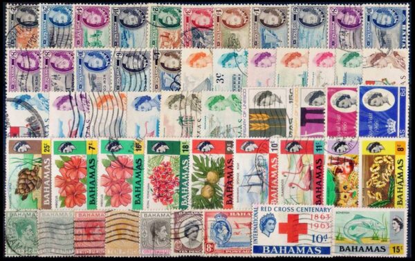 BAHAMAS/STAMPS - LOT OF 50 USED STAMPS - VERY GOOD CONDITION