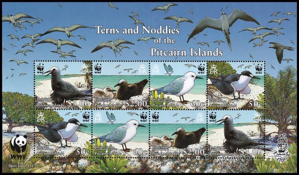 PITCAIRN/SELLOS, 2007 - W.W.F. - FAUNA - AVES MARINAS - YV BF 41 - BLOQUE - NUEVO