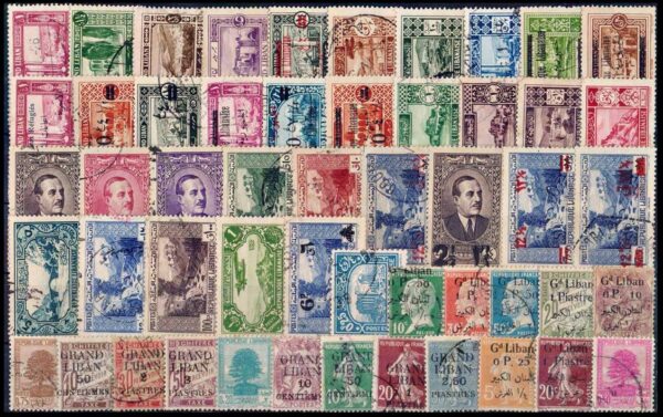 LEBANON - LOT OF 52 STAMPS - USED AND HINGED- EXCELLENT CONDITION