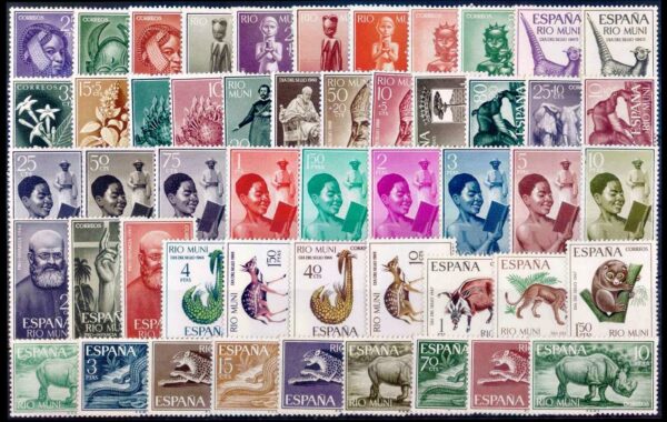 RIO MUNI – LOT OF 50 STAMPS – COMPLETE SET – MINT