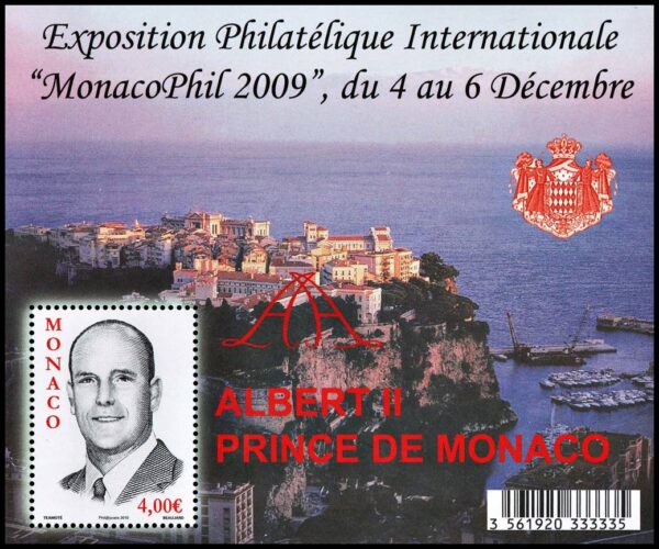 MONACO/SELLOS, 2009 - REALEZA - ALBERTO II - YV BF 94 - BLOQUE - NUEVO