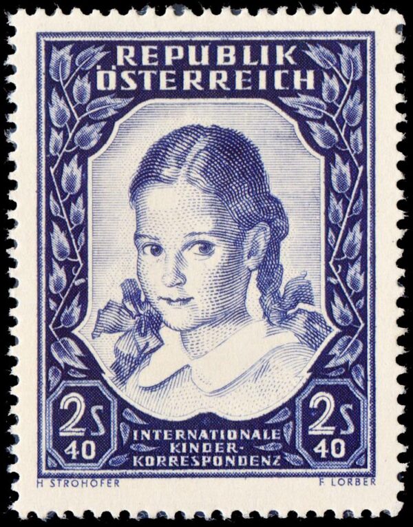 AUSTRIA/STAMPS, 1952 - INTERNATIONAL CORRESPONDENCE FOR CHILDREN - Y 817 - 1 VALUE - MINT