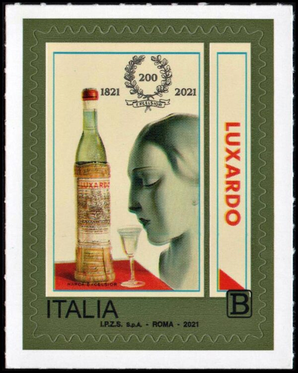 ITALIA/SELLOS, 2021 - PRODUCCION Y ECONOMIA - GASTRONOMIA - LICOR LUXARDO - YV 4044 - AUTOADHESIVO