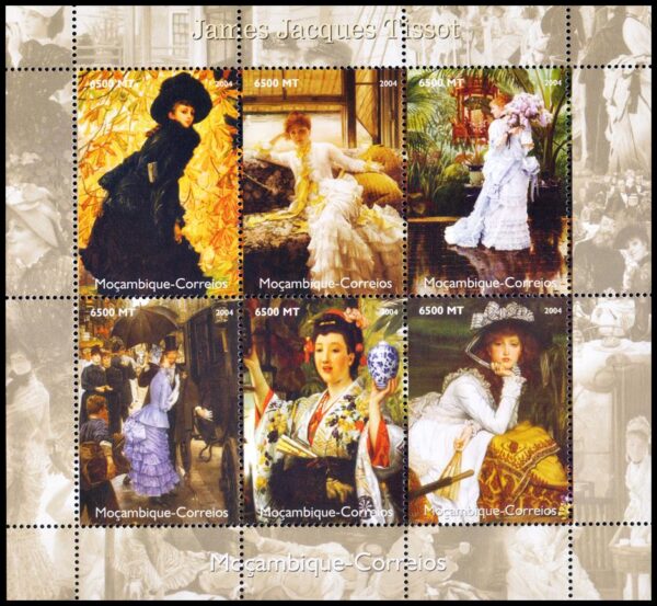 MOZAMBIQUE/STAMPS, 2004 - PAINTINGS - JAMES JACQUES TISSOT - YV 2271/76 - MINI SHEET - MNH