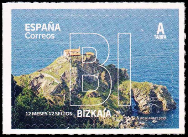 ESPAÑA/SELLOS, 2022 - TURISMO - LAS PROVINCIAS ESPAÑOLAS - BIZKAIA - YV 5297 - 1 VALOR - AUTOADHESIVO