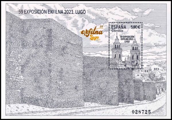 ESPAÑA/SELLOS, 2021 - CATEDRAL DE LUGO - YV F 5285 -- BLOQUE - NUEVO