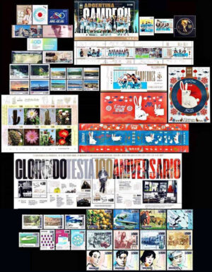 ARGENTINA - 2023 AÑO COMPLETO - 11 SELLOS CONMEMORATIVOS + 4 BLOQUES + 5 ORDINARIOS + 5 UP + 2 CARNETS ORDINARIOS Y 19 REVALORIZADOS (15 ORDINARIOS Y 4 U.P.) NUEVO - MINT