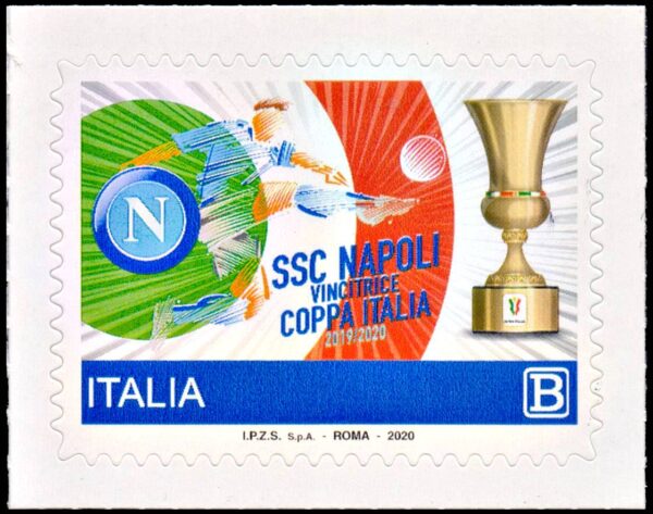 ITALY/STAMPS, 2020 - SOCCER - NAPOLI ITALY CUP CHAMPION - YV 4007 - 1 VALUE - SELF-ADHESIVE