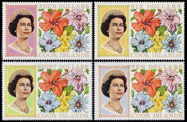 COOK (NUEVA ZELANDA) SELLOS, 1968 - SELLOS ORDINARIOS - ELIZABETH II - FLORES - YV 179/181 - 4 VALORES - NUEVO - MINT