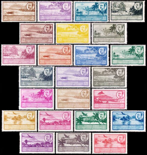 SPANISH TERRITORIES OF THE GULF OF GUINEA/STAMPS, 1950-1951 - VIEWS - GENERALISIMO FRANCISCO FRANCO - YV 310/324 + A 14/20 - 24 VALUES - HINGED