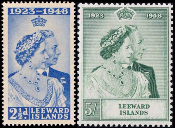 LEEWARD/STAMPS, 1948 - SILVER WEDDING - GEORGE VI - YV 104/05 - 2 VALUES - MNH