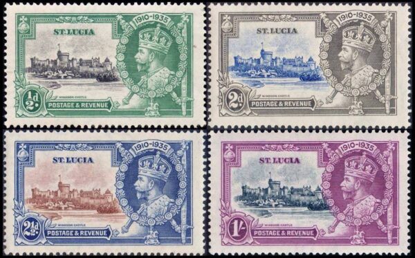 SANTA LUCIA/SELLOS, 1935 - JUBILEO DE JORGE V - YV 89/92 - 4 VALORES - BISAGRA