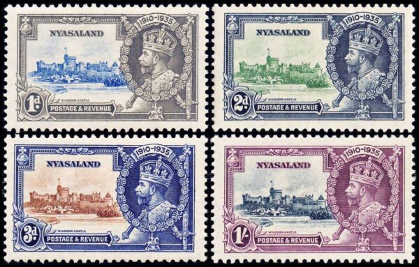 NYASSALAND/STAMPS, 1935 - JUBILEE OF GEORGE V - YV 52/55 - 4 VALUES - HINGE